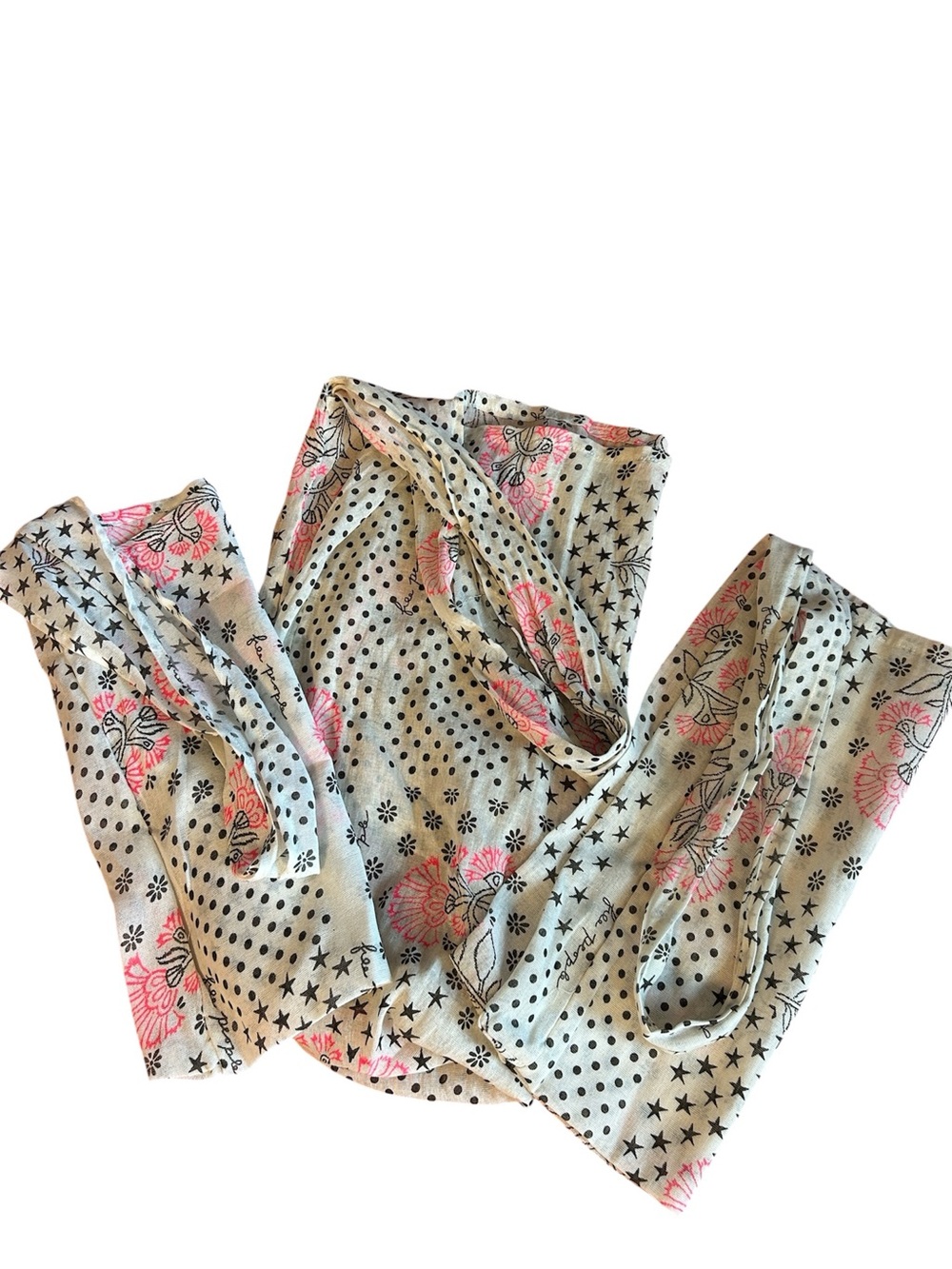 Bundle 3 FREE PEOPLE Floral Polka-Dot Star Print Linen Shopping Totes Bag